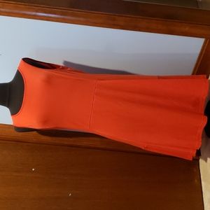Medium bright orange sleeveless dress